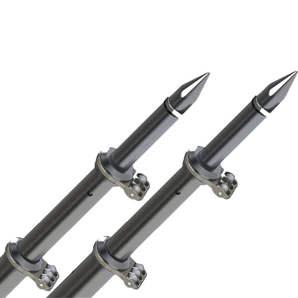 TACO 18 Deluxe Outrigger Poles wRollers  SilverBlack OT0318HDBKA