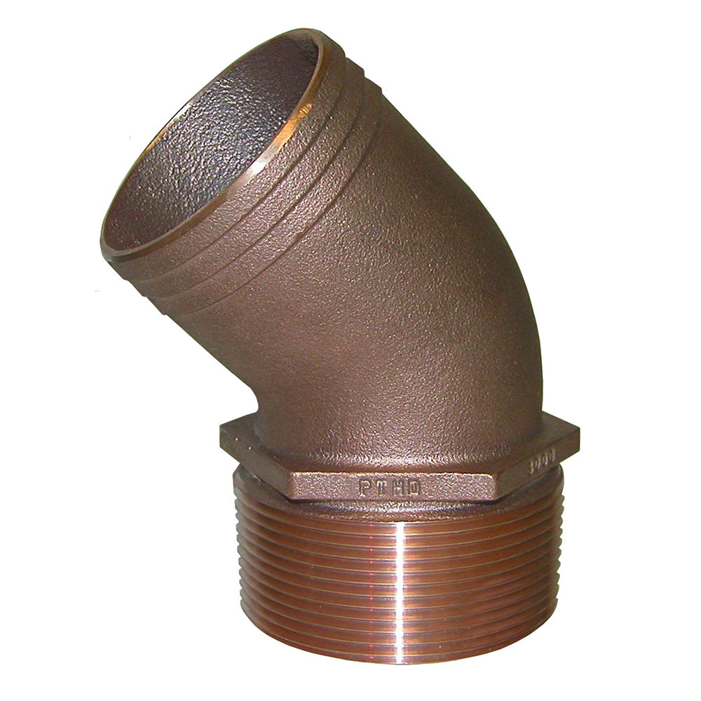 GROCO 114 NPT Bronze 45 Degree Pipe to 114 Hose PTHD1250