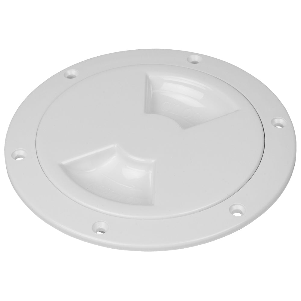 SeaDog Smooth Quarter Turn Deck Plate  White  4 3361401