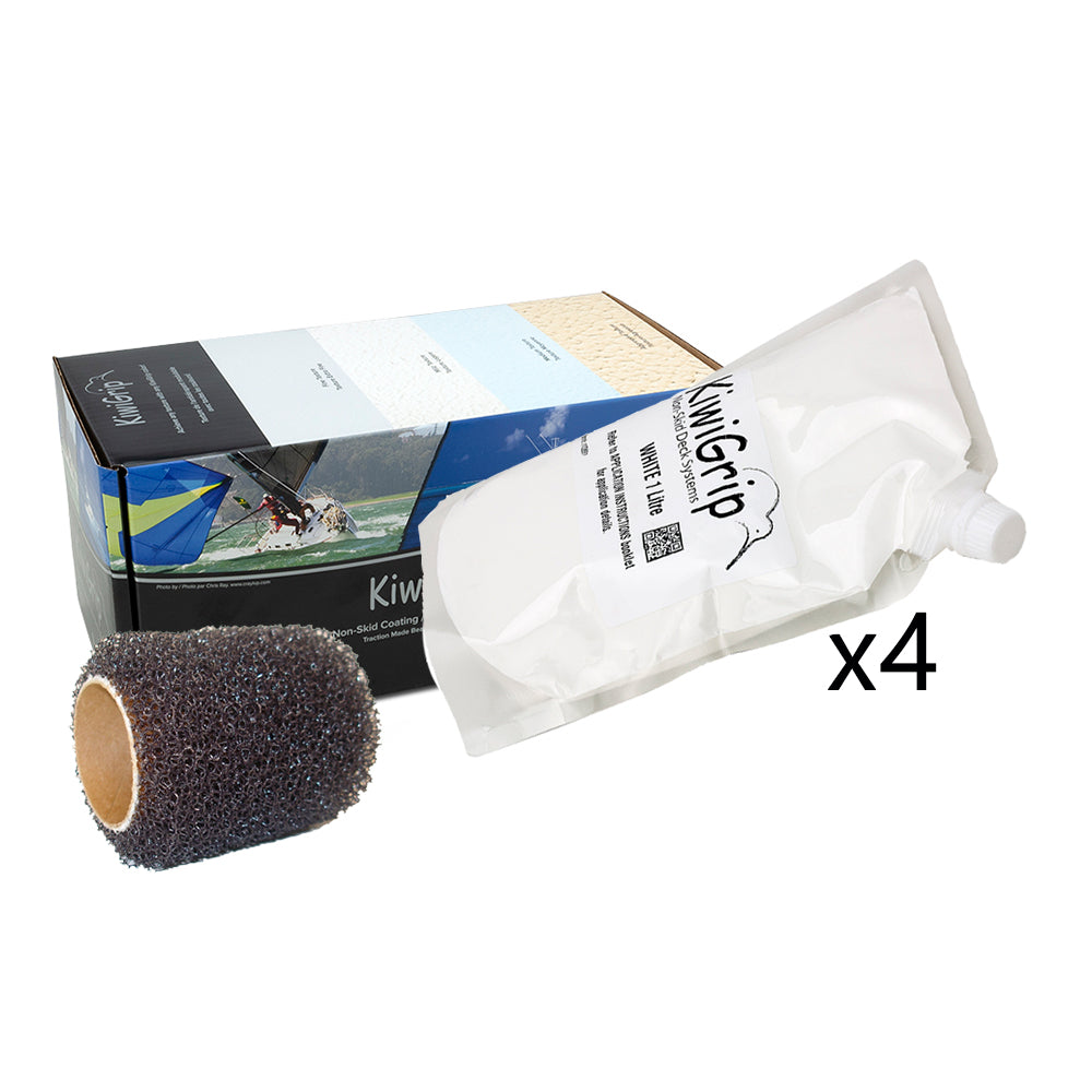 KiwiGrip 4  1 Liter Pouches  White w4 Roller KG4WPR
