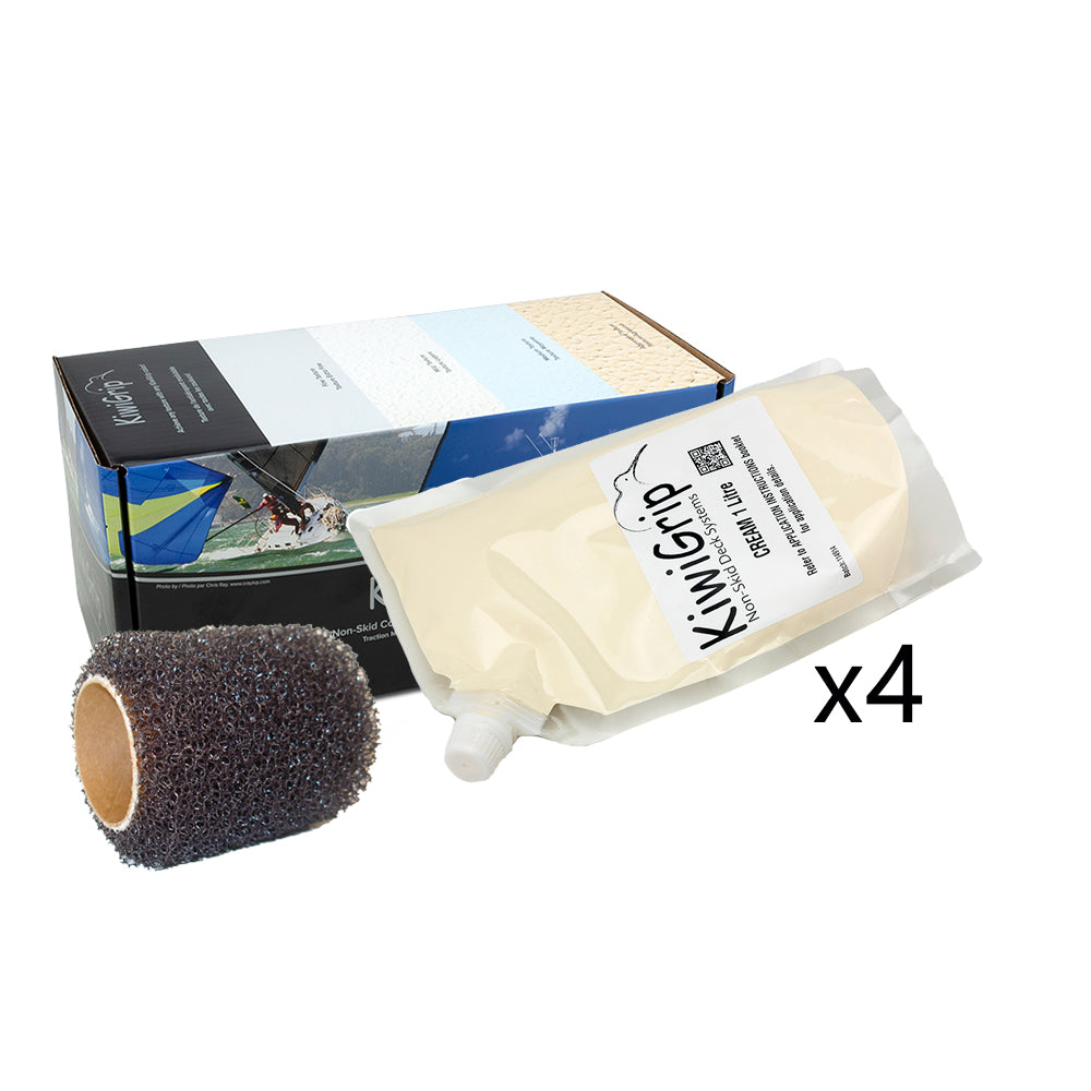 KiwiGrip 4  1 Liter Pouches  Cream w4 Roller KG4CPR