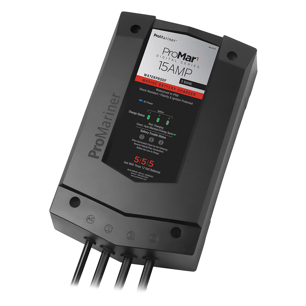 ProMariner ProMar1 DS Digital  15 Amp  3 Bank Charger 31515