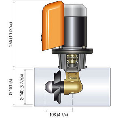 Quick Bow Thruster BTQ 14040 40KGF  12V  D140  22kW FGBT14040120T00