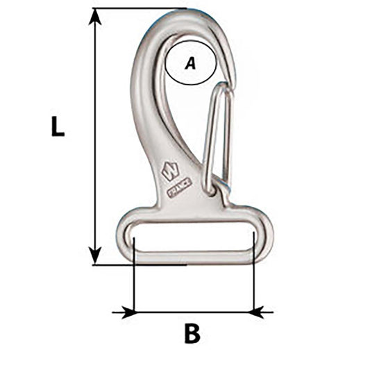 Wichard Webbing Snap Hook  30mm  Length 60mm 2284W