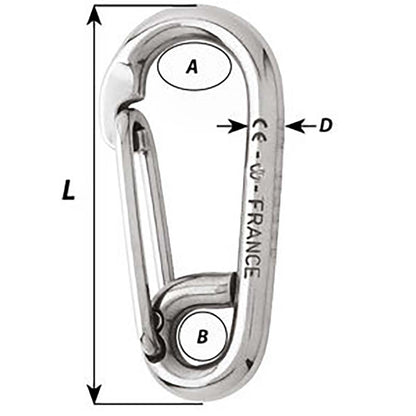 Wichard Symmetric Carbine Hook  Length 100mm  1332 2316W