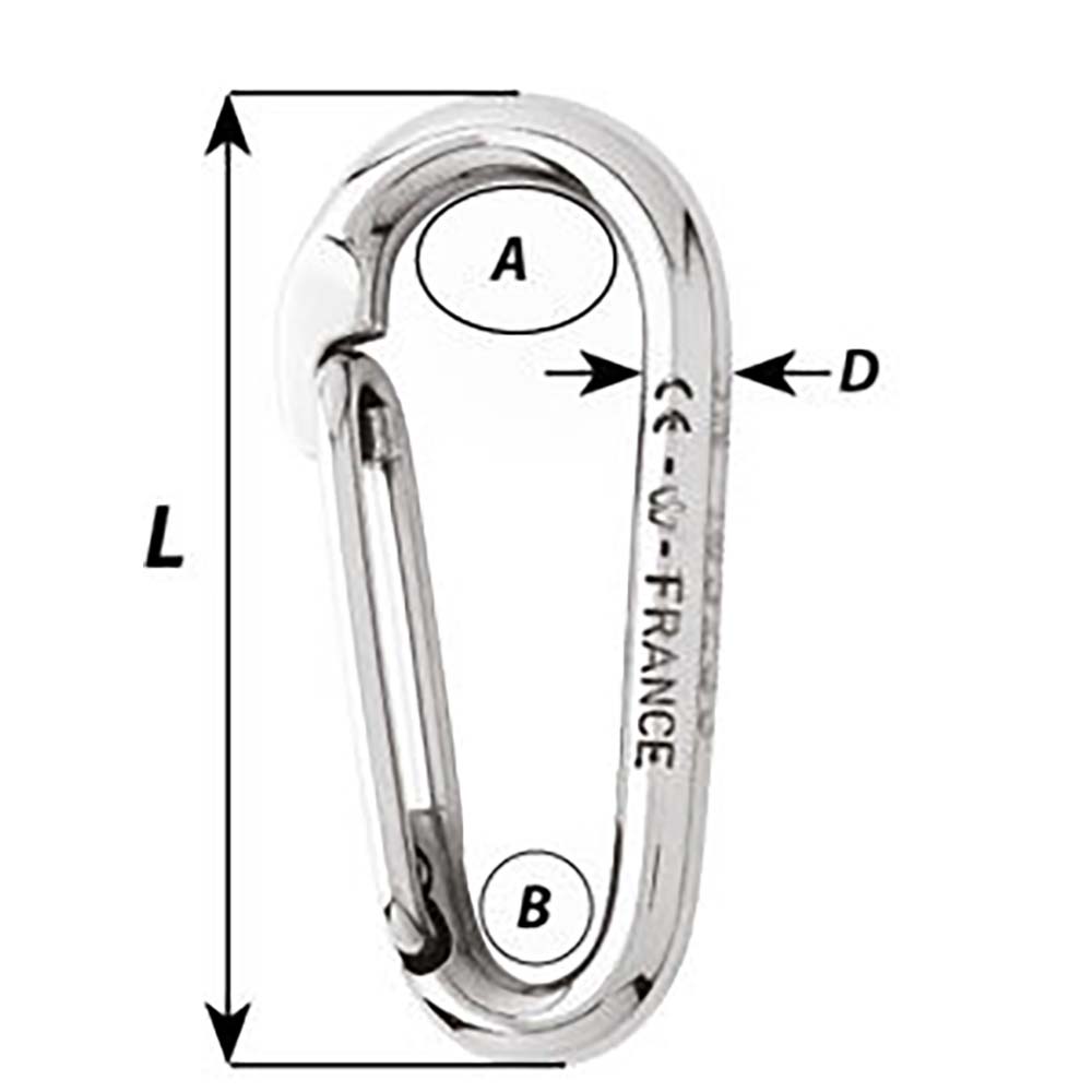 Wichard Symmetric Carbine Hook Without Eye  Length 60mm  14 2333W