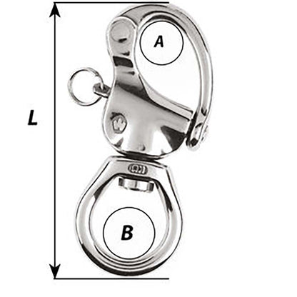 Wichard HR Snap Shackle  Large Bail  Length 140mm 2377W