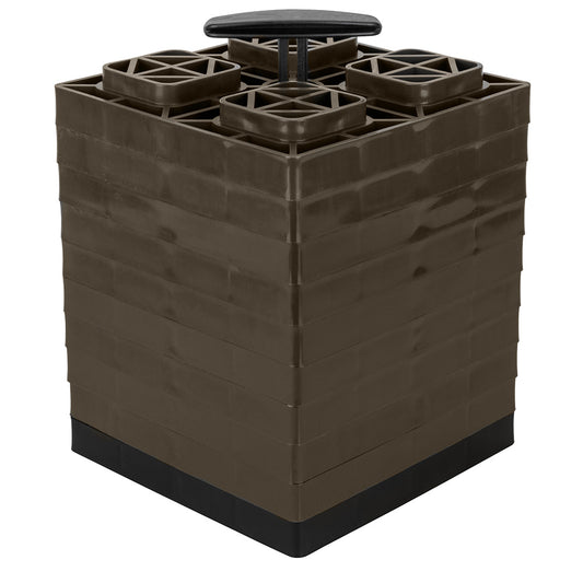 Camco FasTen Leveling Blocks wTHandle  2x2  Brown 10Pack 44521