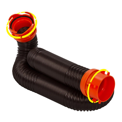 Camco RhinoFLEX 10 Sewer Hose Extension wSwivel Bayonet  Lug 39764