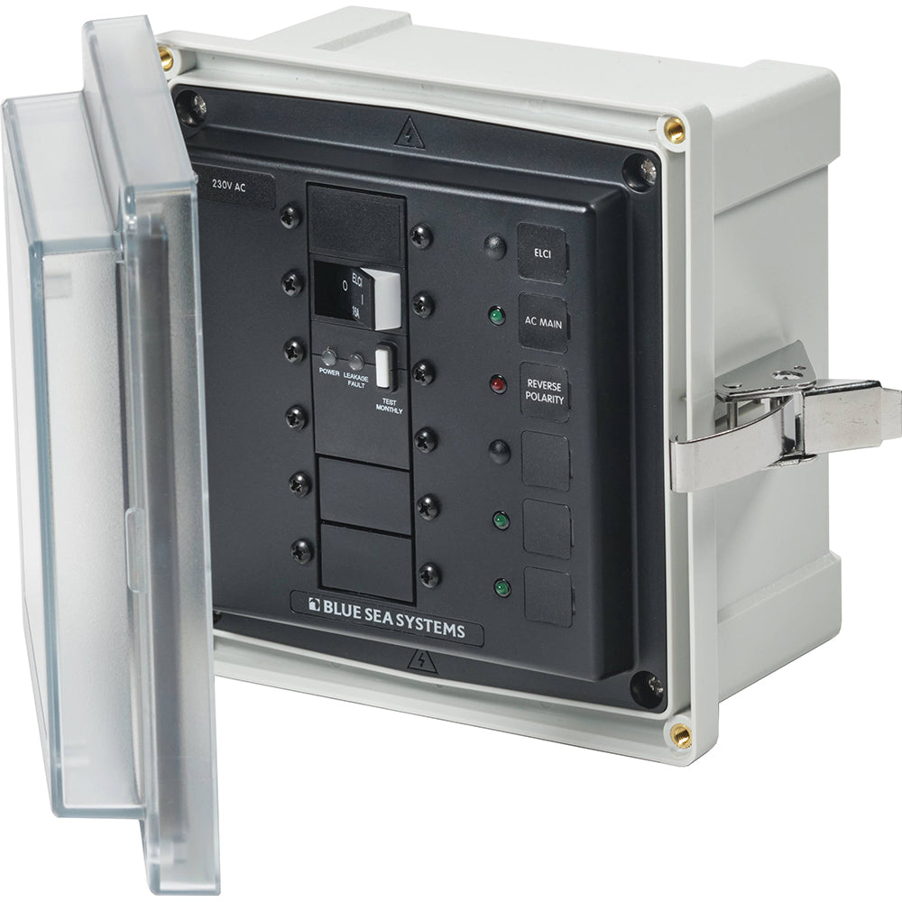 Blue Sea 3121  SMS Panel Enclosure wELCI 16A  3 Blanks  230V AC 3121