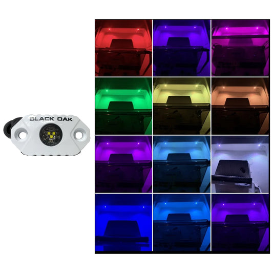 Black Oak Rock Accent Light  RGB  White Housing  MALRGB