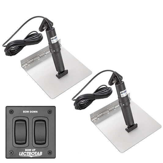 Lectrotab XKA Stainless Steel Trim Tab Kit wRocker Switch  12 x 18 XKAF12X18