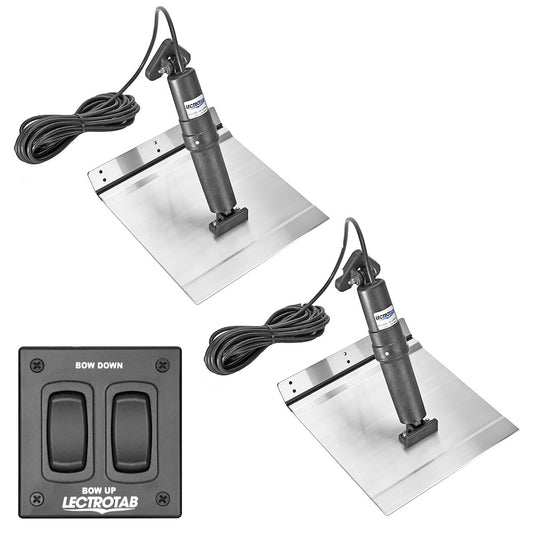 Lectrotab XKA Aluminum Alloy Trim Tab Kit wRocker Switch  12 x 24 XKAF12X24A