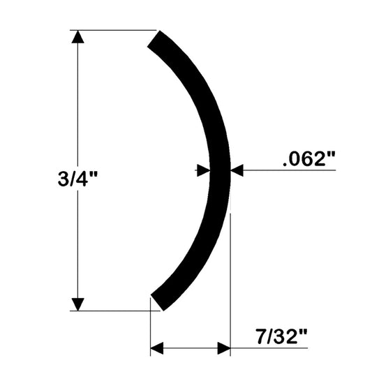 TACO Hollow Back 304 Stainless Steel Rub Rail Insert 34 x 6 S114511P61
