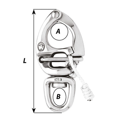 Wichard HR Quick Release Snap Shackle With Swivel Eye 110mm Length 42164 2676W