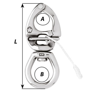 Wichard HR Quick Release Snap Shackle With Large Bail  80mm Length  3532 2773W