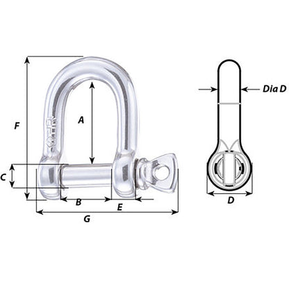Wichard HR D Shackle  20mm Diameter  2532 11209W