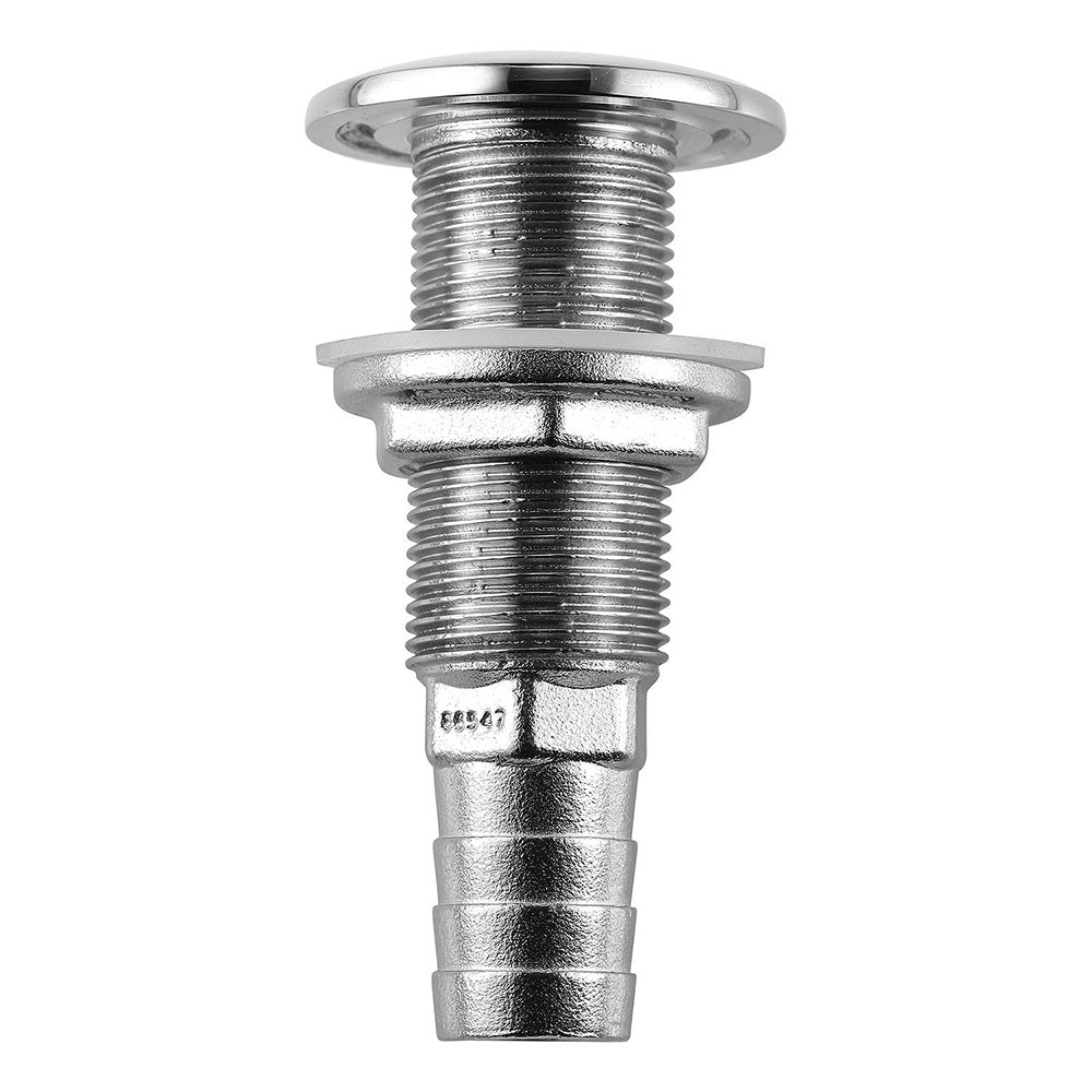 Attwood Stainless Steel ThruHull Standard Straight Barbed  34 Inner Diameter  665473
