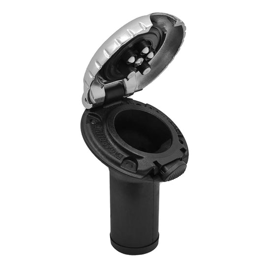 Attwood Deck Fill fCarbon Canister System  Angled Body  Scalloped Chrome Cap 99DFCCAZ1S