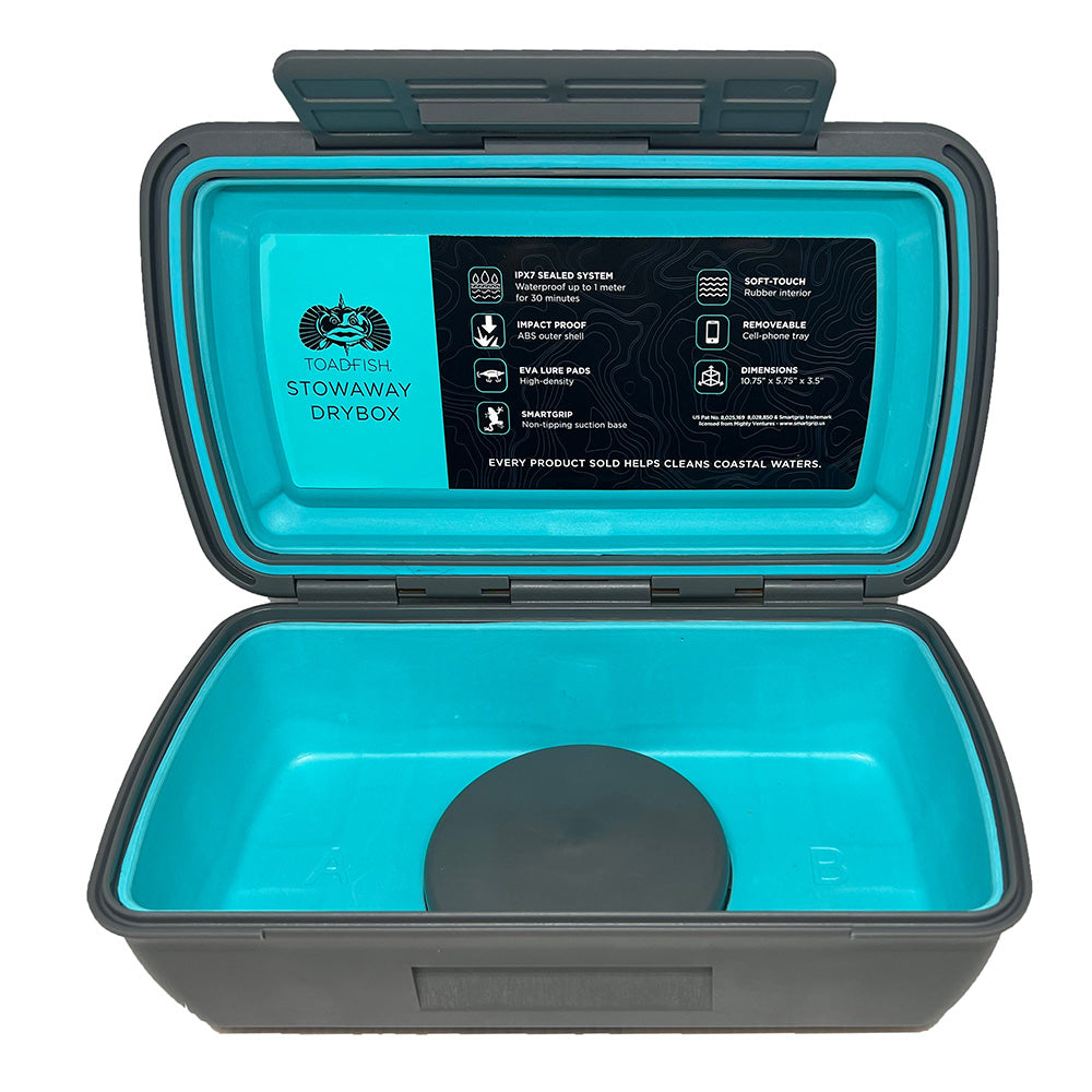 Toadfish Stowaway Dry Box wSmart Grip  Cell Phone Tray Insert 1139