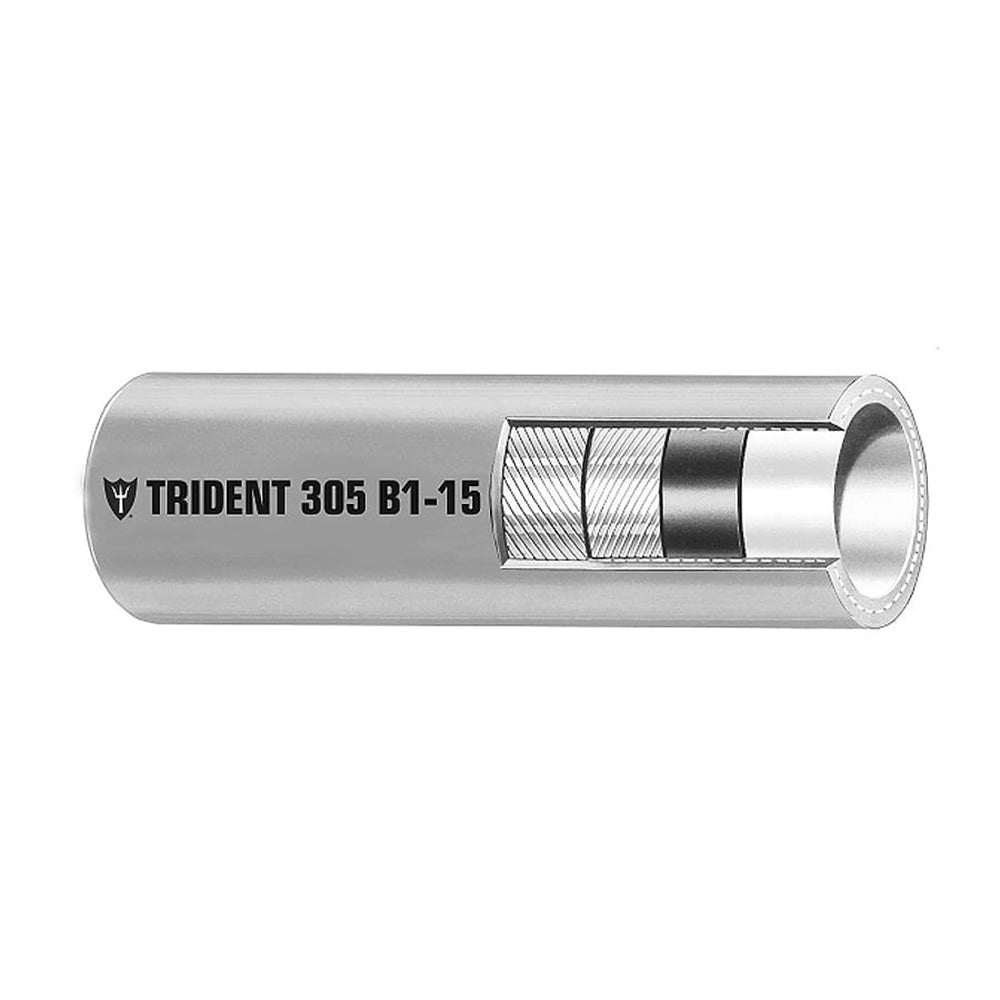 Trident Marine 516 x 50 Boxed Barrier Lined B115 EPA Compliant Outboard Fuel Line Hose  Gray 3050566
