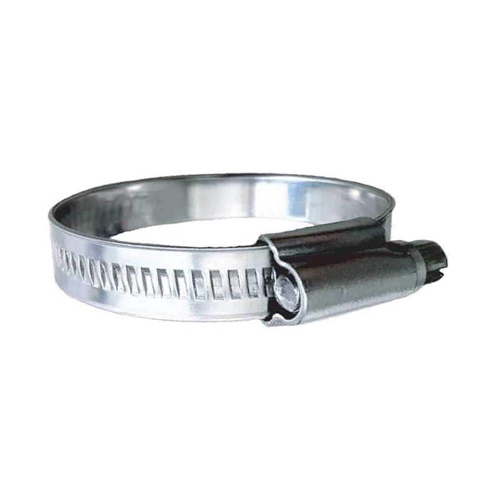 Trident Marine 316 SS NonPerforated Worm Gear Hose Clamp  1532 Band  34  118 Clamping Range  10Pack  SAE Size 10 7100581